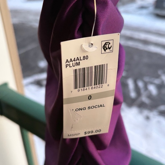 🆕 ✨ B. Darlin Plum One Shoulder Ruched Long Social Gown Size 0 Party Chic Prom - Picture 15 of 17